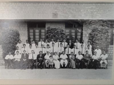 As a student at IISc., in the first row, fifth from left.  