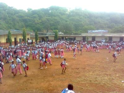 Children playing in the school